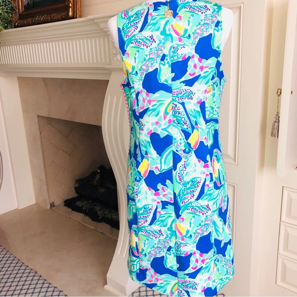 Lilly Pulitzer Mila Knit Shift in Wake Up Call Print New Size L - Picture 3 of 13